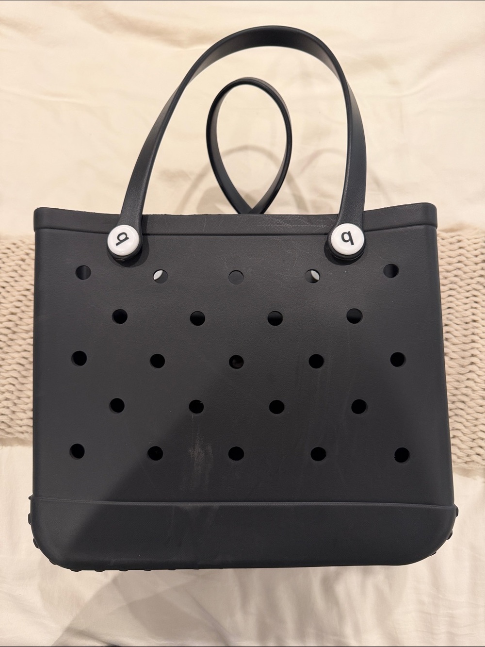 Black Perforated Tote Bag - Brand: